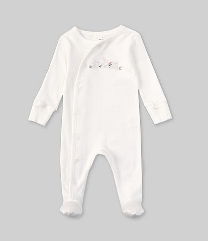 Starting Out Baby Girls Newborn-9 Months Long Sleeve Footed Bunny Print Coverall