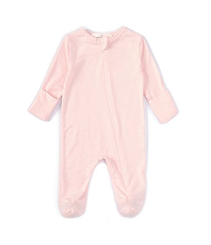 Starting Out Baby Girls Newborn-9 Months Long Sleeve Solid Zip Footed Coverall
