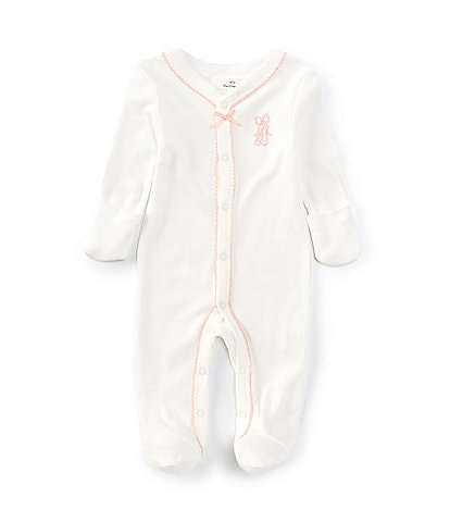 Starting Out Baby Girls Newborn-9 Months Round Neck Long Sleeve Embroidered Ballet Coverall