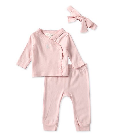 Starting Out Baby Girls Newbron-9 Months Bunny Long Sleeve Kimono & Pants Set