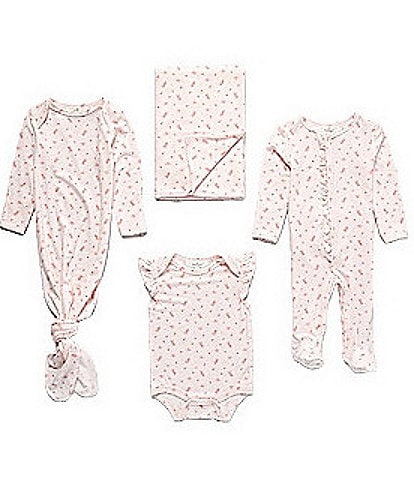 Starting Out Baby Girls Preemie-6 Months Ballet Print 4-Piece Layette Separates Bundle