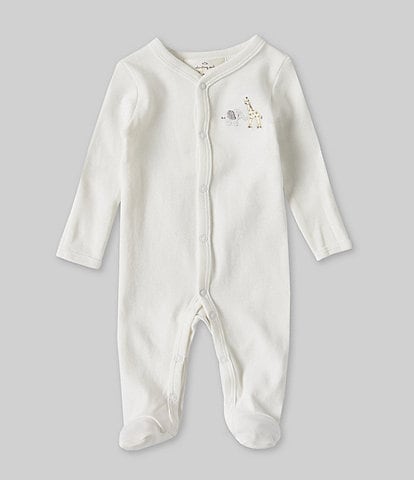 Starting Out Baby Newborn-9 Months Long Sleeve Animal Embroidered Footie Coverall