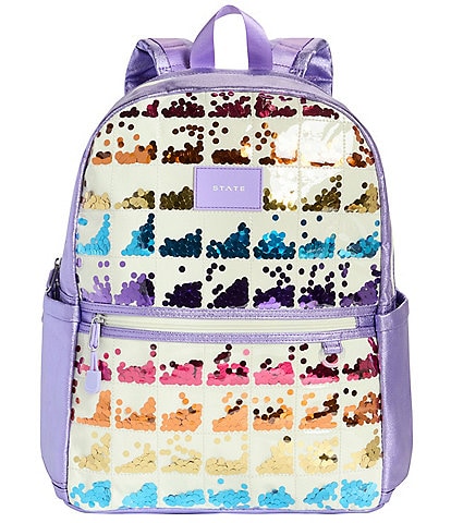 STATE Bags Kane Double Pocket Lilac Quilted Sequins Backpack
