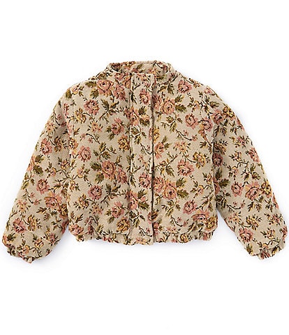 Stella 88 Big Girls 7-16 Long Sleeve Floral-Tapestry Bomber Jacket