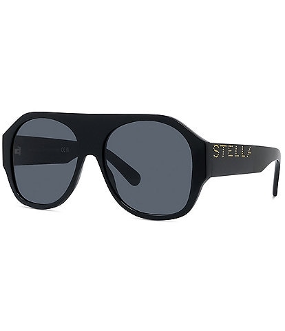 Stella McCartney Women's SC40054 56mm Pilot Black Sunglasses