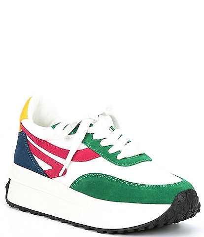 Steve Madden Actions Color Block Lace-Up Retro Platform Sneakers