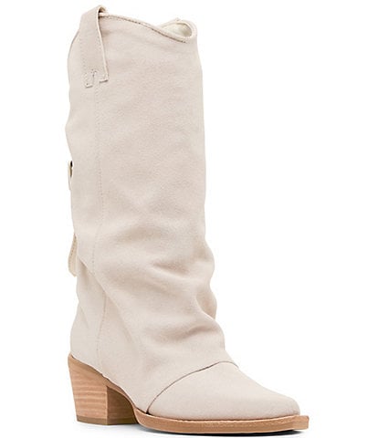 Steve Madden Aldora Suede Cuffed Backstrap Western Boots