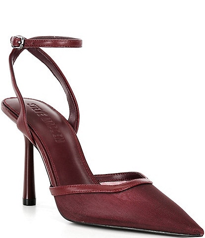 Steve Madden Alliance-M Mesh Ankle Strap Pointed Toe Pumps