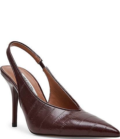 Steve Madden Andromeda Eel Embossed High Vamp Slingback Pumps