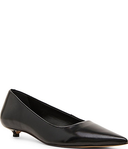 Steve Madden Ardyn Leather Pointed Toe Kitten Heel Pumps