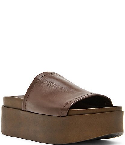 Steve Madden Arwen Leather Platform Slide Sandals