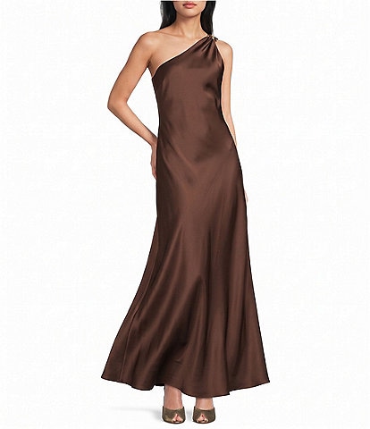 Steve Madden Aurorah One Shoulder Long Dress With Hardware