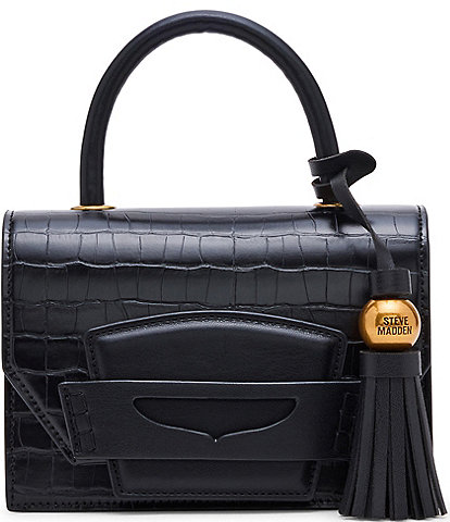 Steve Madden Be Preppy Crocodile Embossed Satchel Bag