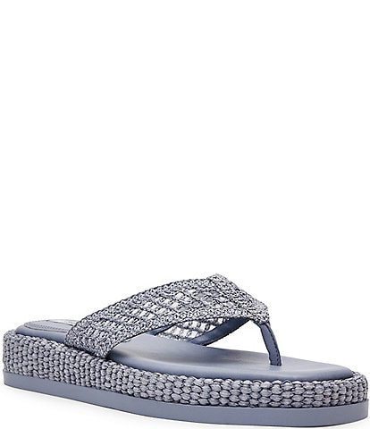 Steve Madden Bella Raffia Platform Flip Flops