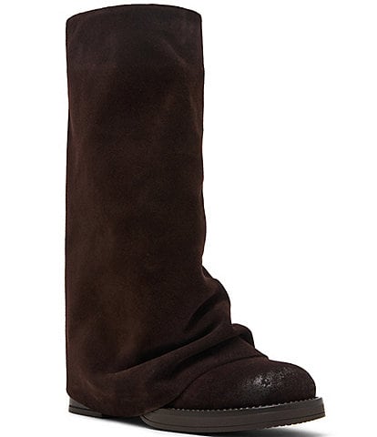 Steve Madden Benton Suede Foldover Moto Mid Boots