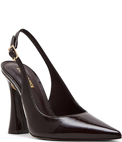 Steve Madden Blare Patent Leather Sculptural Heel Slingback Pointed Toe Pumps