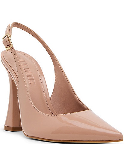 Steve Madden Blare Patent Leather Sculptural Heel Slingback Pointed Toe Pumps