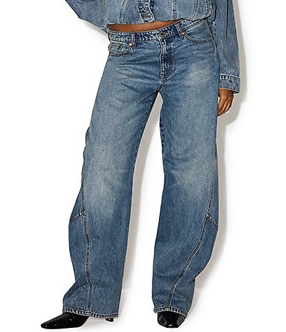 Steve Madden Bleecker Low Rise Slim Barrel Leg Denim Jeans