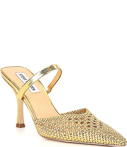 Steve Madden Brinley Metallic Woven Dress Mules