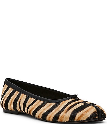Steve Madden Calico Tiger Print Haircalf Split Toe Ballet Flats
