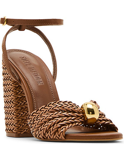 Steve Madden Cheyla Nappa Leather Block Heel Dress Sandals