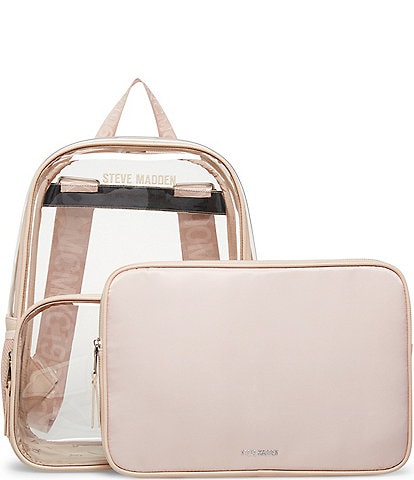 Steve Madden Clear Backpack with Tech Pouch