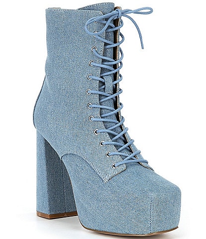 Steve Madden Confident Denim Lace-Up Ankle Booties