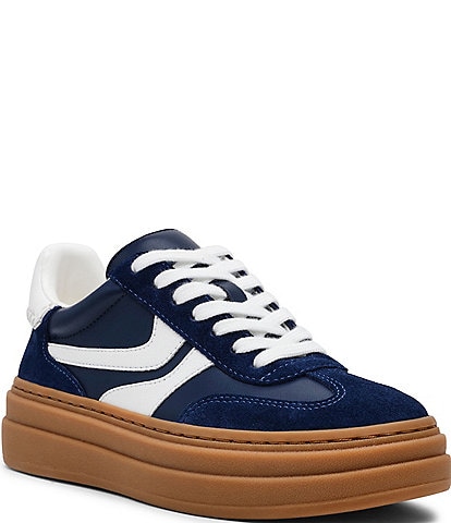 Steve Madden Dodge Mixed Media Low-Top Gum Sole Platform Sneakers
