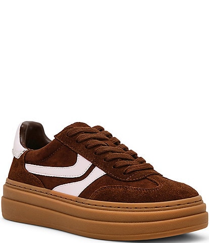 Steve Madden Dodge Suede Low-Top Gum Sole Platform Sneakers