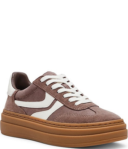 Steve Madden Dodge Suede Low-Top Gum Sole Platform Sneakers