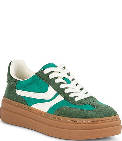 Steve Madden Dodge Suede Low-Top Gum Sole Platform Sneakers