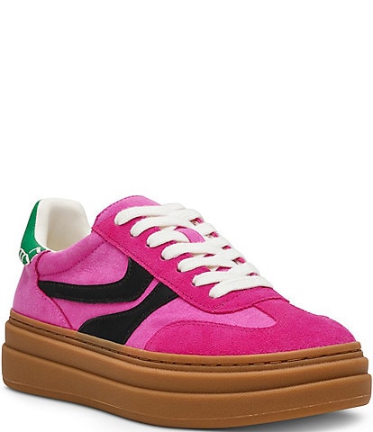 Steve Madden Dodge Suede Low-Top Gum Sole Platform Sneakers
