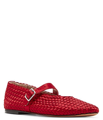 Steve Madden Dreaming Woven Satin Mary Jane Ballet Flats