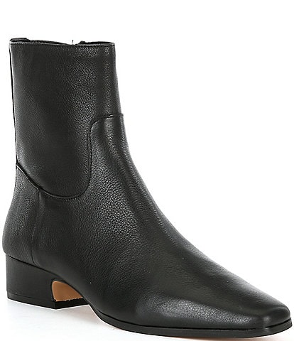 Steve Madden Dusty Leather Square Toe Ankle Booties