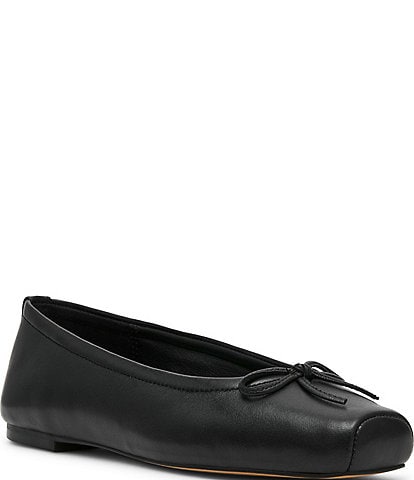 Steve Madden Eleve Nappa Leather Square Toe Ballet Flats