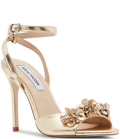 Steve Madden Floral Ankle Strap Flower Embellished Dress Sandals