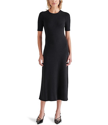 Steve Madden Francis Crew Neck Short Sleeve Midi Dress