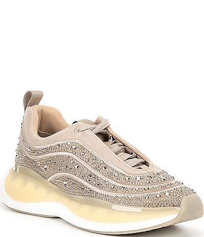 Steve Madden Fury-R Rhinestone Mixed Media Chunky Sneakers