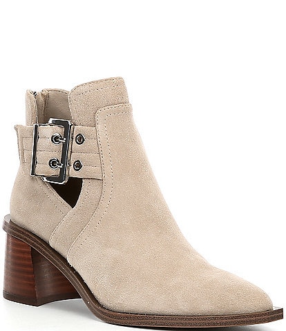 Steve Madden Gatewood Suede Buckle Detail Pointed Toe Booties