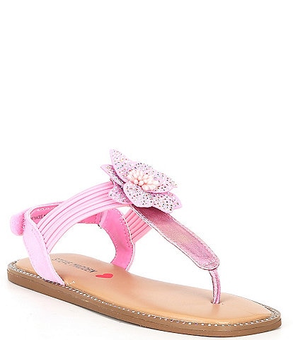 Steve Madden Girls' T-Macee Rhinestone Flower Sandals (Infant)