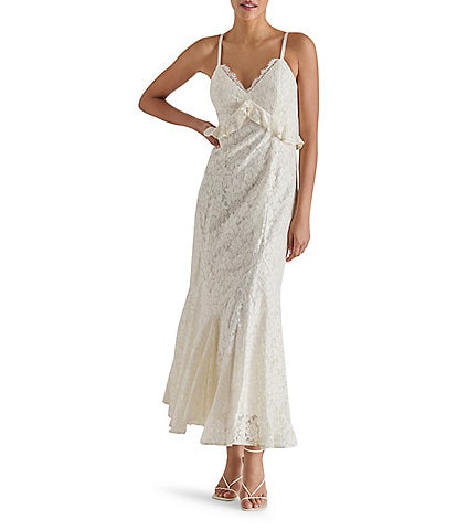Steve Madden Gracie Lace V-Neckline Sleeveless Slip Maxi Dress