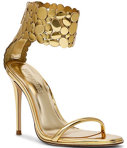 Steve Madden Groovi Metallic Ankle Cuff Stiletto Dress Sandals