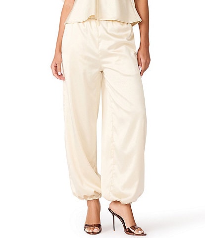 Steve Madden Halo Satin High Rise Pull-On Jogger Pants