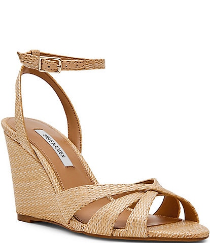 Steve Madden Harbor Raffia Wedge Sandals