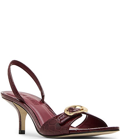 Steve Madden Henrietta Croco Embossed Leather Slingback Dress Sandals