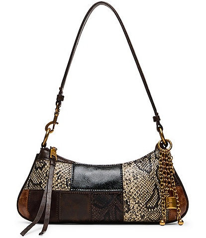 Steve Madden Irina Snake Print Patchwork Shoulder Bag