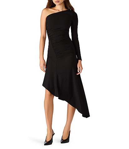 Steve Madden Karah Asymmetrical Hem One Shoulder Midi Dress