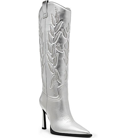 Silver Women s Tall Knee High Boots Dillard s