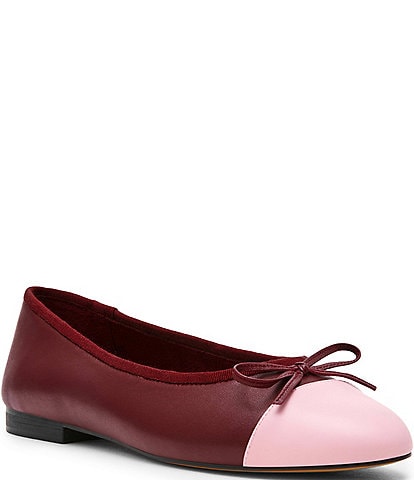 Steve Madden Kit Leather Cap Toe Ballet Flats
