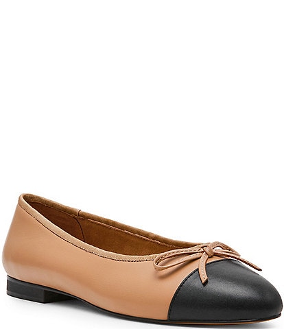 Steve Madden Kit Leather Cap Toe Ballet Flats